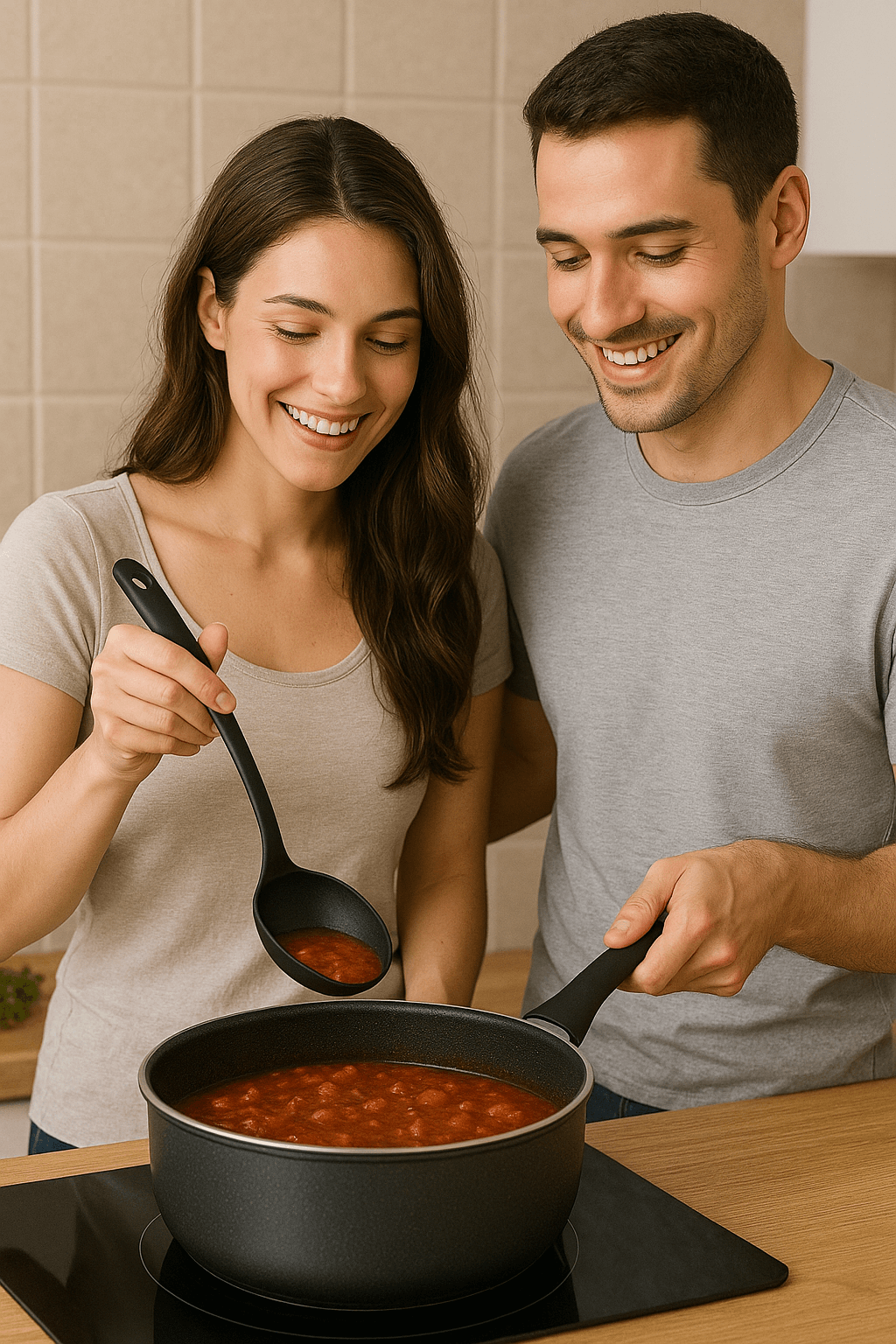 Brown Feather Silicone Soup Ladle – Heat-Resistant & Durable Cooking Utensil