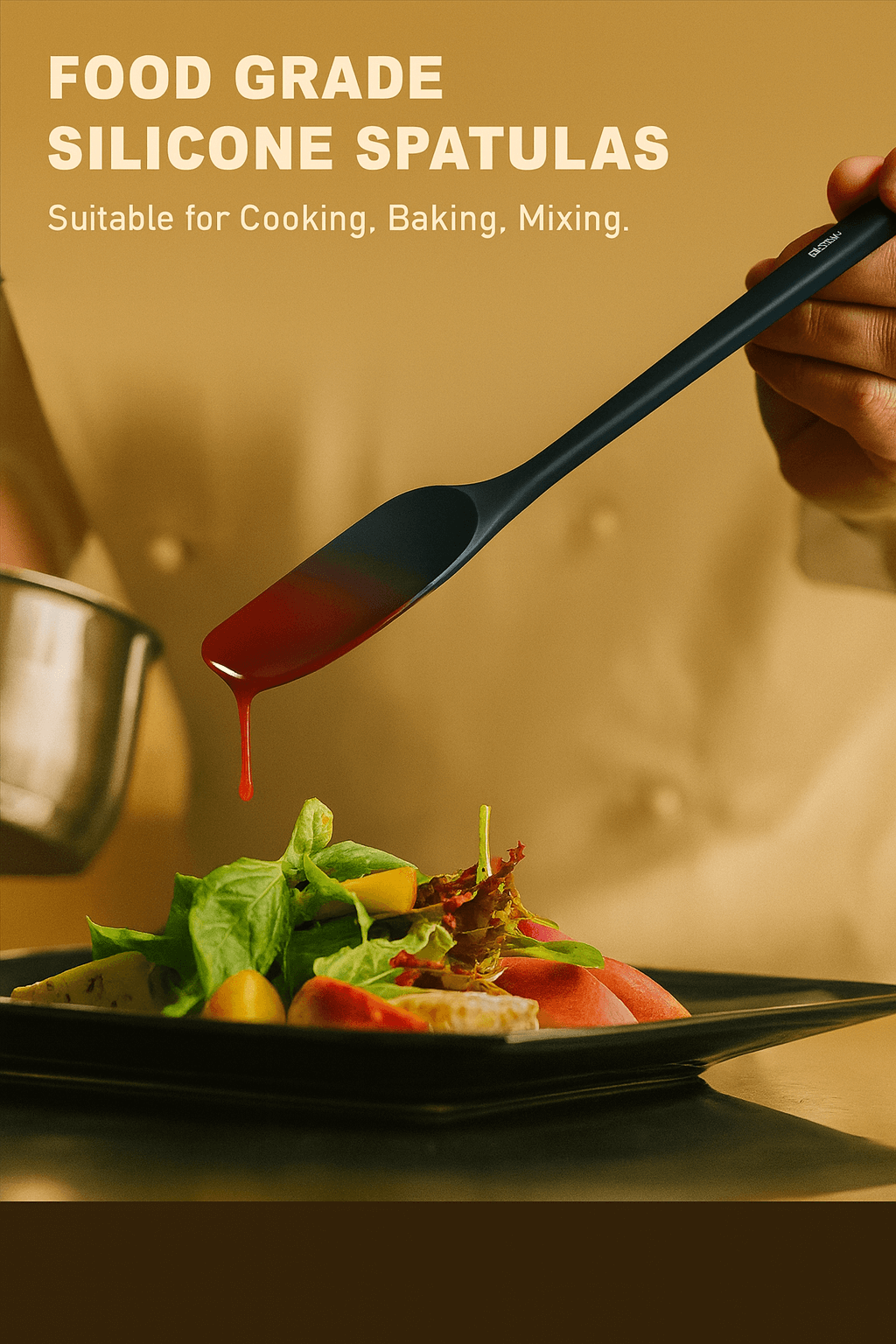 Brown Feather 4 Piece Silicone Spatula Set – Heat-Resistant Kitchen Utensils