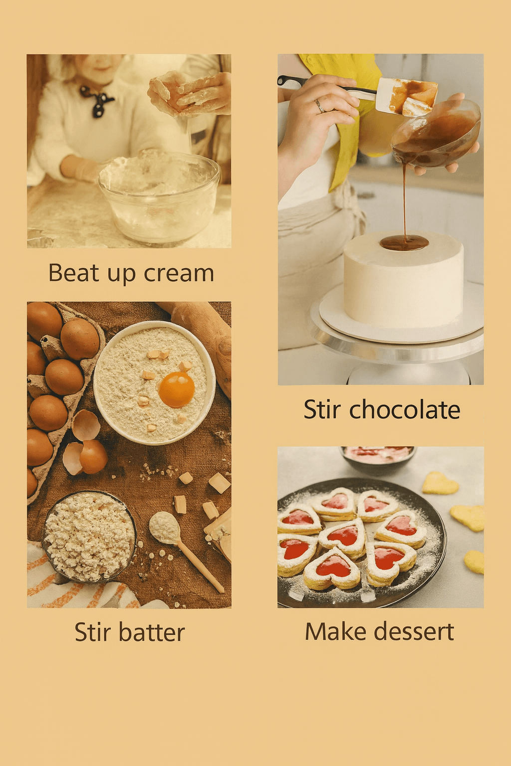 Brown Feather 4 Piece Silicone Spatula Set – Heat-Resistant Kitchen Utensils