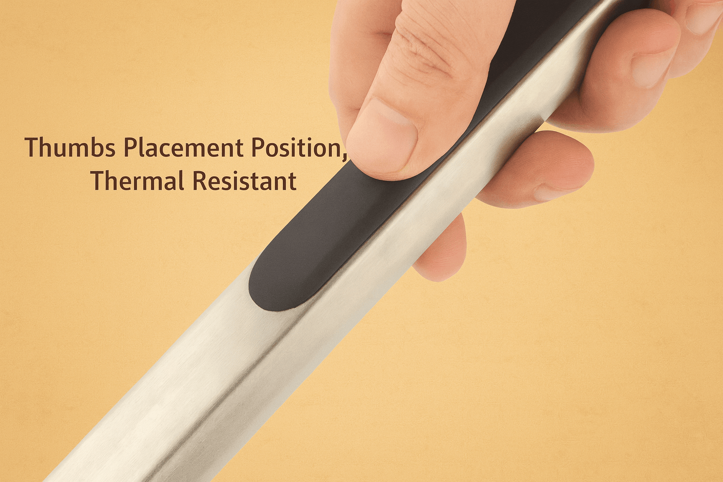 Brown Feather Stainless Steel Tongs with Silicone Handle – Durable, Heat-Resistant & Stylish